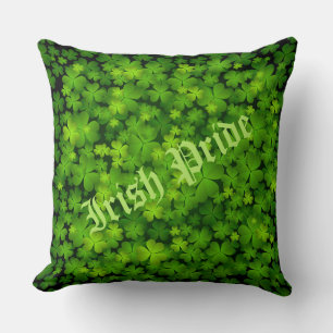 Irish Pride Customisable Green Shamrocks Cushion