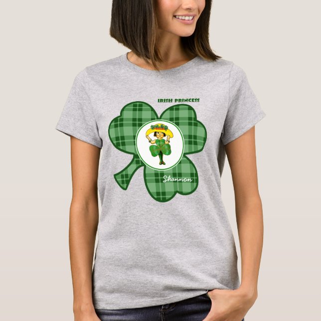 Irish Princess | Custom Name St. Patrick's Day T-Shirt (Front)