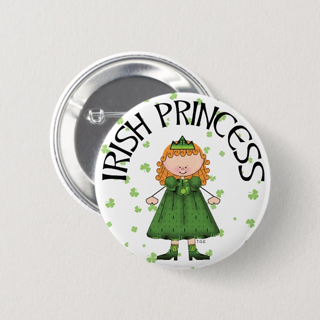 Irish Princess Redhead 6 Cm Round Badge (Front & Back)