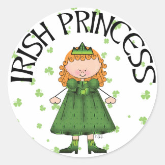 Irish Princess Redhead Classic Round Sticker