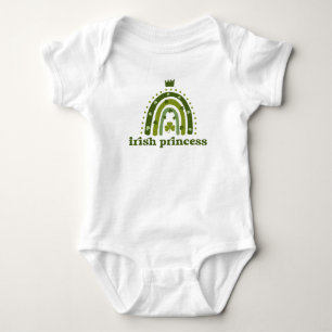 Irish Princess St. Patrick's Day Green Boho Rainbo Baby Bodysuit