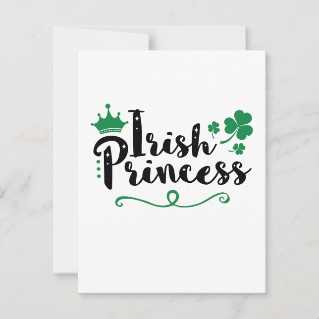 Irish Princess Women St Patrick's Day Script Holiday Card (Front)
