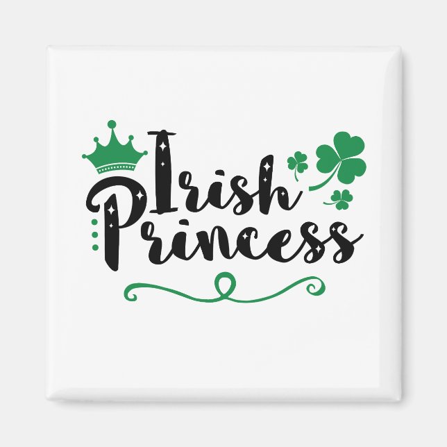 Irish Princess Women St Patrick's Day Script Magnet (Front)