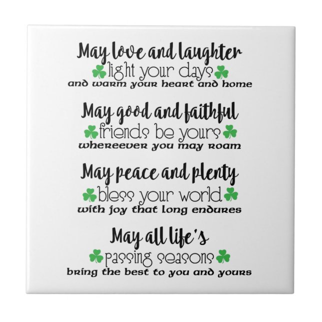 Irish Proverb Blessing Tile (Front)