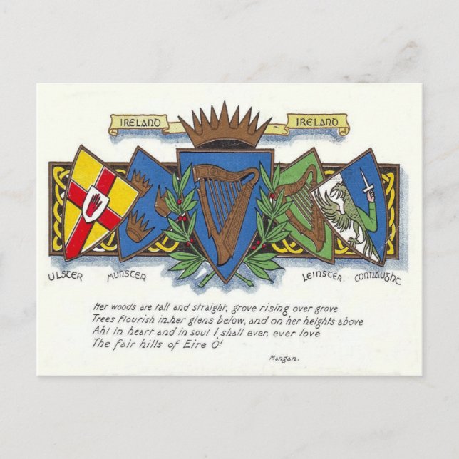 Irish provinces postcard (Front)