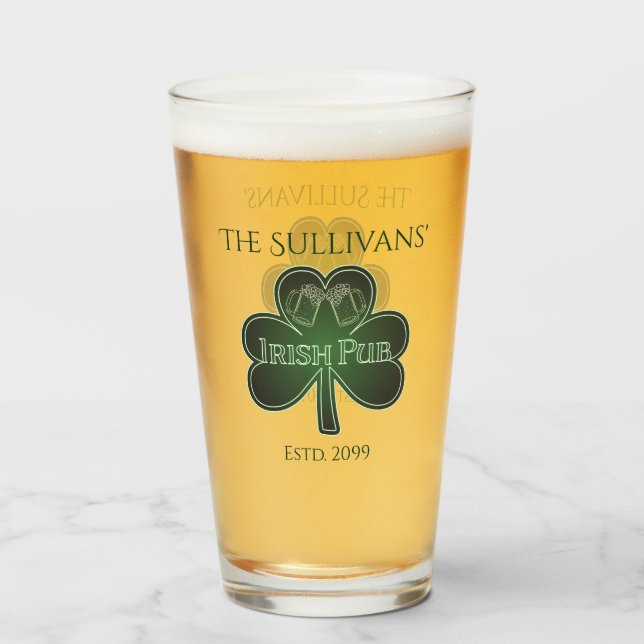 Irish Pub Bar Drinkware Pint Beer Glasses (Front Filled)