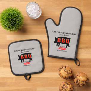 Irish Pub Bar Tavern BBQ Oven Mitt & Pot Holder Se Oven Mitt & Pot Holder Set
