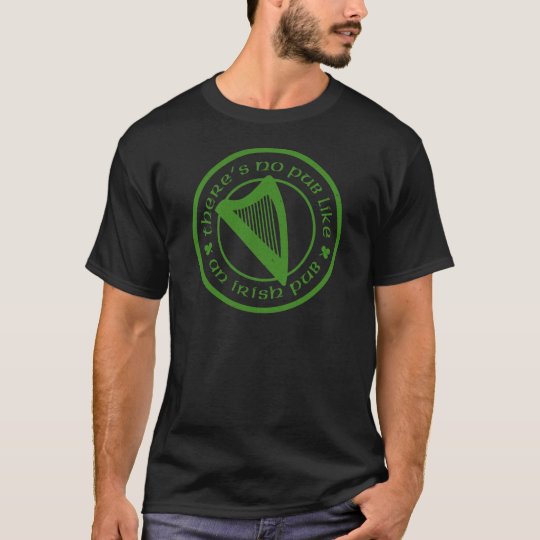 Irish Pub Harp Black Basic T-shirt