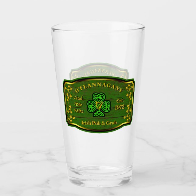 Irish Pub Personalised Pint Glass (Front)