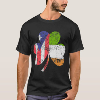 Irish Puerto Rican Flag Ireland Shamrock St T-Shirt