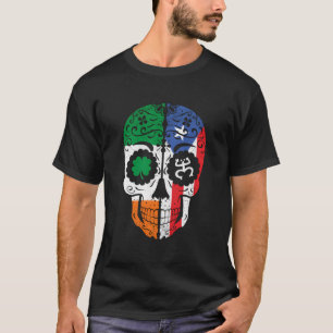 Irish Puerto Rican Flag Skull Boricua Puerto Rico  T-Shirt