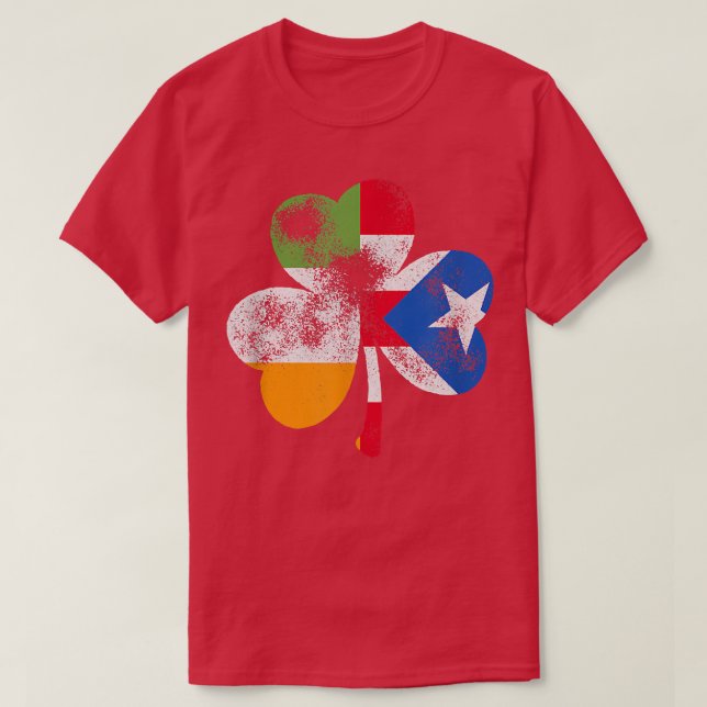 Irish Puerto Rican Shamrock Puerto Rico Flag St Pa T-Shirt (Design Front)