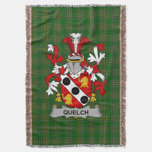 Irish Quelch Coat of Arms Family Crest Ireland Throw Blanket