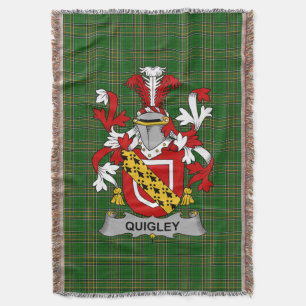 Irish Quigley or O_Quigley Coat of Arms Family Cr Throw Blanket