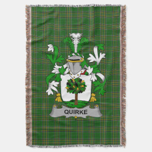 Irish Quirke or O_Quirke Coat of Arms Family Cres Throw Blanket
