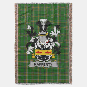 Irish Rafferty or O_Rafferty Coat of Arms Family Throw Blanket