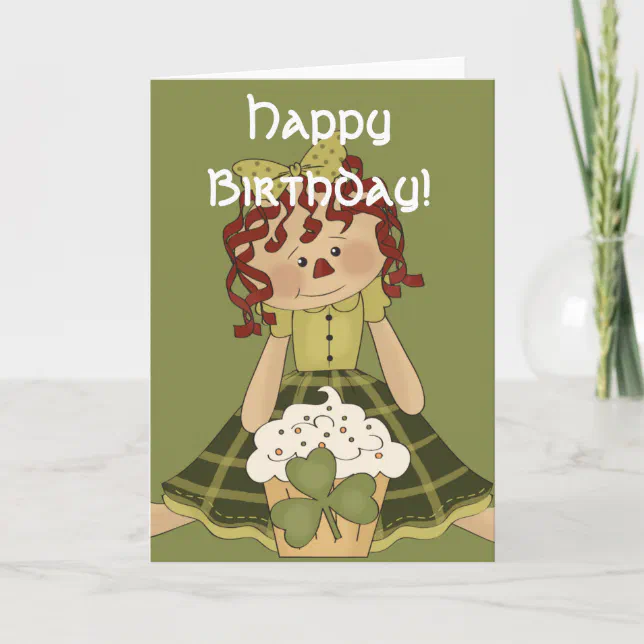 Irish RagDoll d1 Happy March Birthday Card | Zazzle