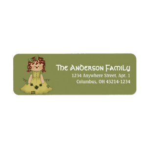 Irish Raggedy Doll St. Patrick's Address Label