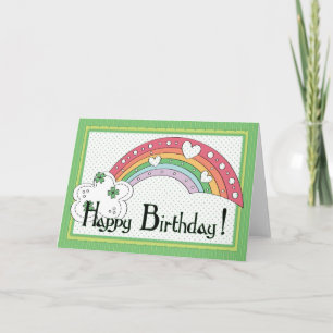 Irish Rainbow Happy Birthday Greeting Card