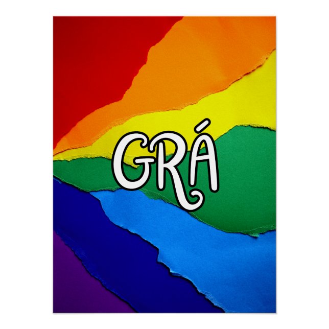 Irish Rainbow Love - Grá means love Poster (Front)