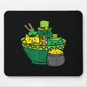 Irish Ramen Cats Cute Anime St Patricks Day Women Mouse Mat