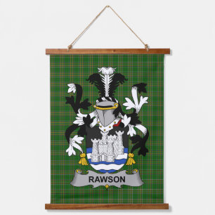 Irish Rawson Coat of Arms Family Crest Hanging Tapestry