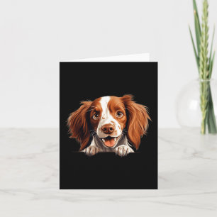 Irish Red and White Sette Dog Mum Dad Peeking Card