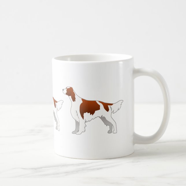 Irish Red and White Setter Basic Illustration Coffee Mug (Right)