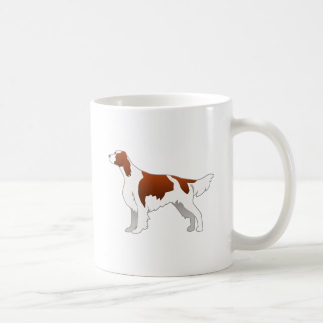 Irish Red and White Setter Basic Illustration Coffee Mug (Right)