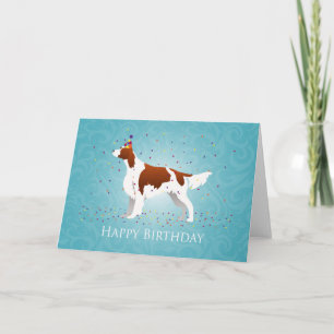 Irish Red and White Setter Birthday Card