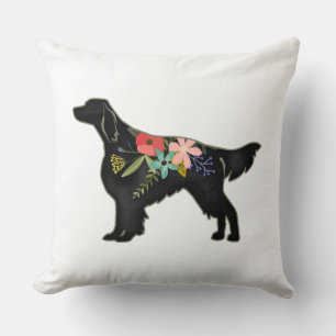 Irish Red and White Setter Bohemian Floral Cushion