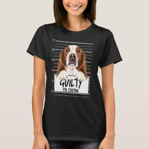 Irish Red And White Setter Mugshot Guilty Dog T-Shirt