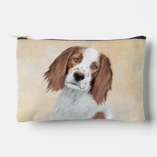Irish Red and White Setter Painting Original Art Accessory Pouch
