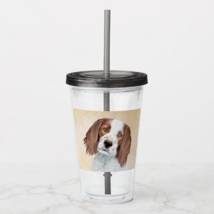 Irish Red and White Setter Painting - Original Art Acrylic Tumbler