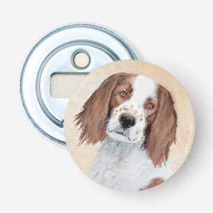 Irish Red and White Setter Painting - Original Art Bottle Opener