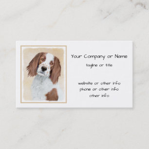 Irish Red and White Setter Painting - Original Art Business Card
