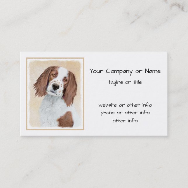 Irish Red and White Setter Painting - Original Art Business Card (Front)