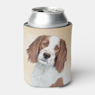 Irish Red and White Setter Painting - Original Art Can Cooler