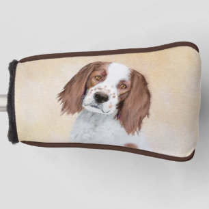 Irish Red and White Setter Painting - Original Art Golf Head Cover