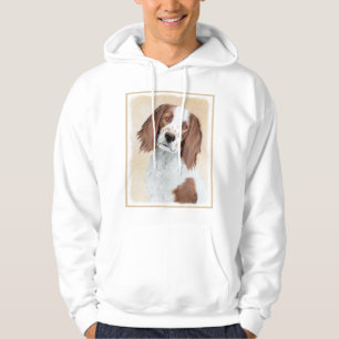 Irish Red and White Setter Painting - Original Art Hoodie