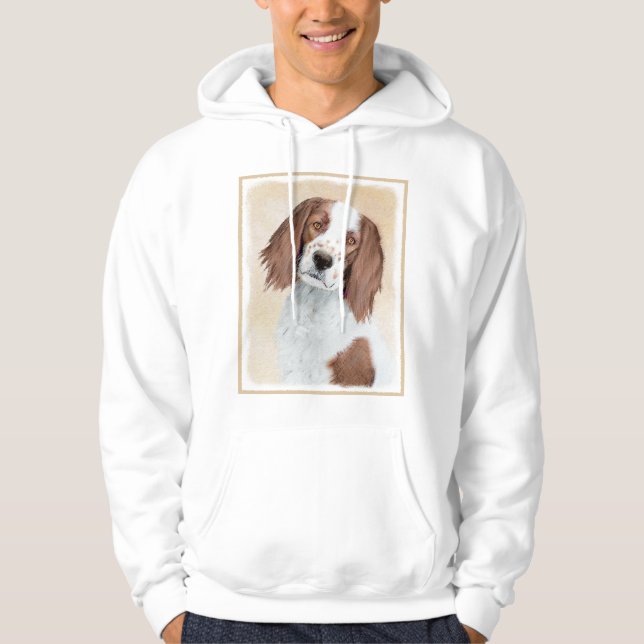 Irish Red and White Setter Painting - Original Art Hoodie (Front)