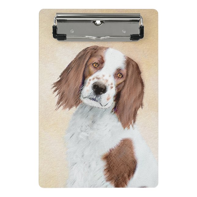 Irish Red and White Setter Painting - Original Art Mini Clipboard (Front)