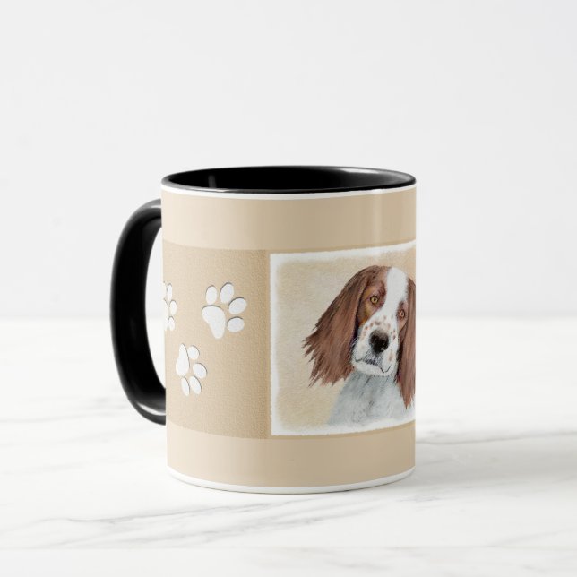 Irish Red and White Setter Painting - Original Art Mug (Front Left)