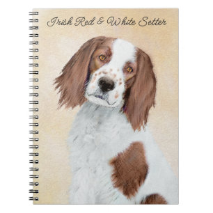 Irish Red and White Setter Painting - Original Art Notebook