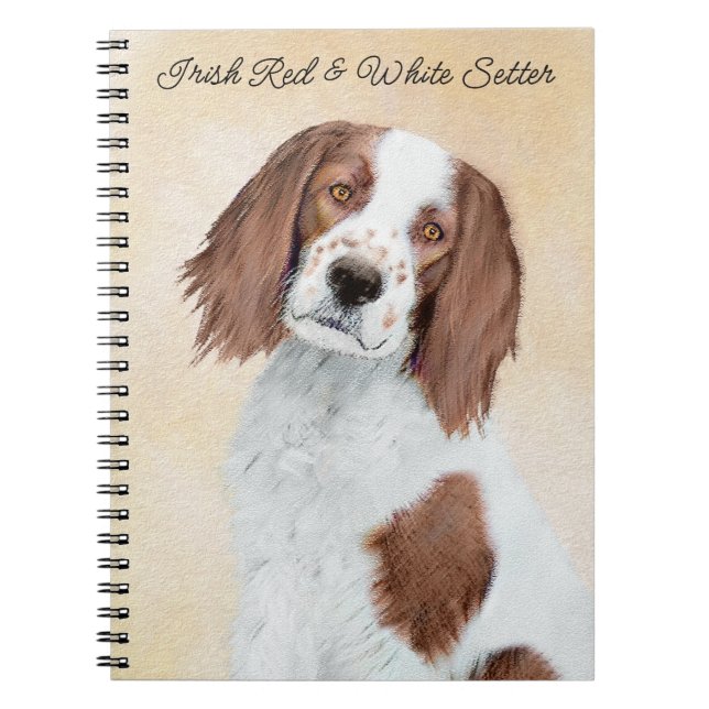 Irish Red and White Setter Painting - Original Art Notebook (Front)