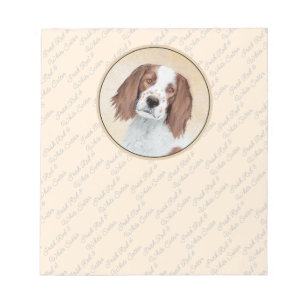 Irish Red and White Setter Painting - Original Art Notepad