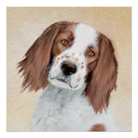 Irish Red and White Setter Painting - Original Art