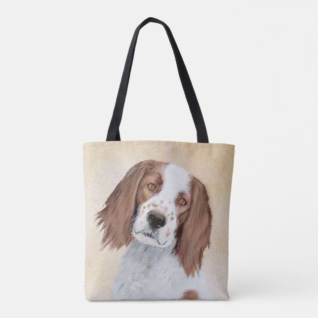 Irish Red and White Setter Painting - Original Art Tote Bag (Back)