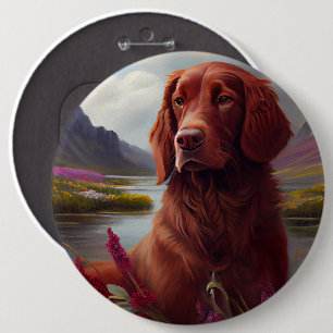 Irish Red on a Paddle: A Scenic Adventure 6 Cm Round Badge