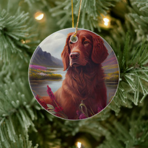 Irish Red on a Paddle: A Scenic Adventure Ceramic Tree Decoration